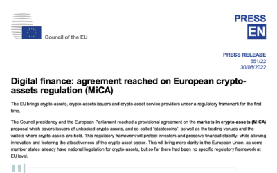 Digital finance: agreement reached on European crypto- assets regulation (MiCA)